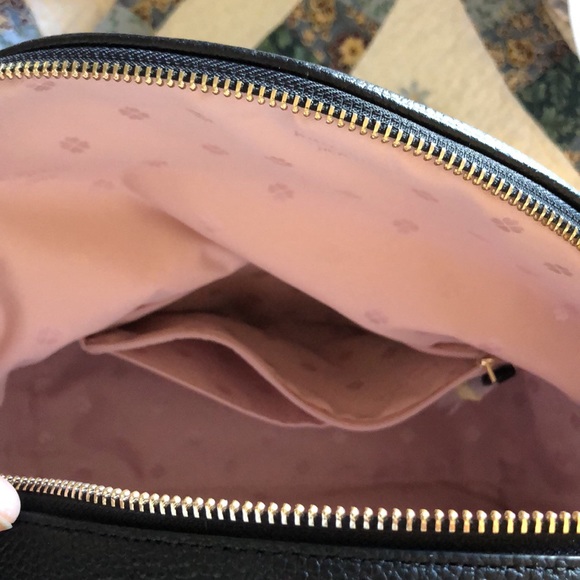 SOLD // Kate Spade Day Pack Black Pebbled Leather Medium Backpack - Picture 6 of 9